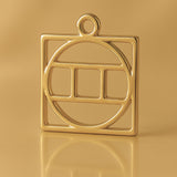 18ct Yellow Gold - Gemini Zodiac Square Charm