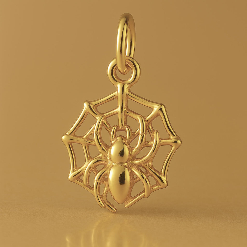 9ct Yellow Gold - Spider Web Charm
