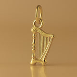 9ct Yellow Gold - Classic Column Harp Charm