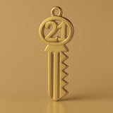 9ct Yellow Gold - Vintage 21 House Key Charm