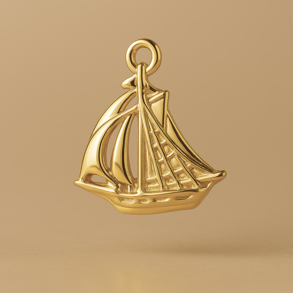 18ct Yellow Gold - Sailing Schooner Charm