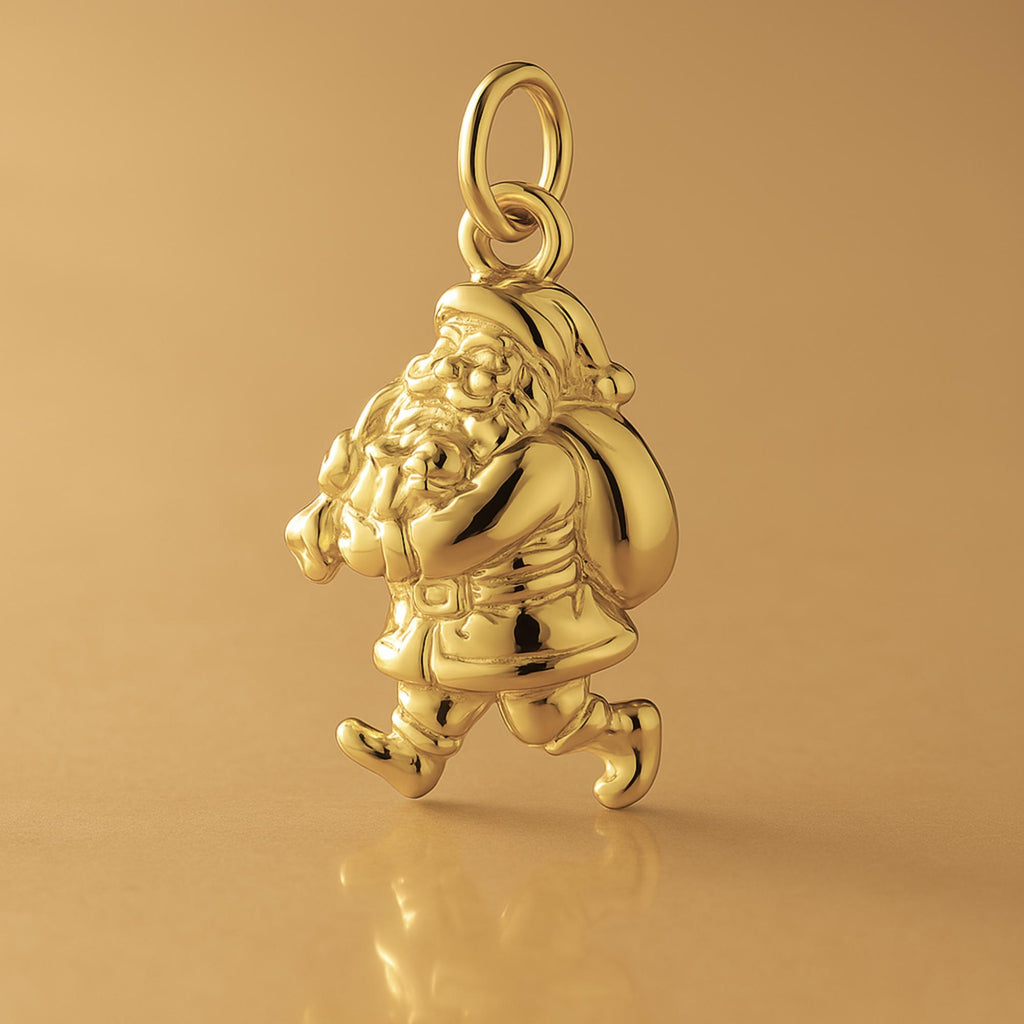18ct Yellow Gold - Walking Santa Claus Charm
