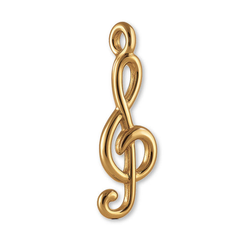 9ct Yellow Gold - Sculpted Treble Clef Charm