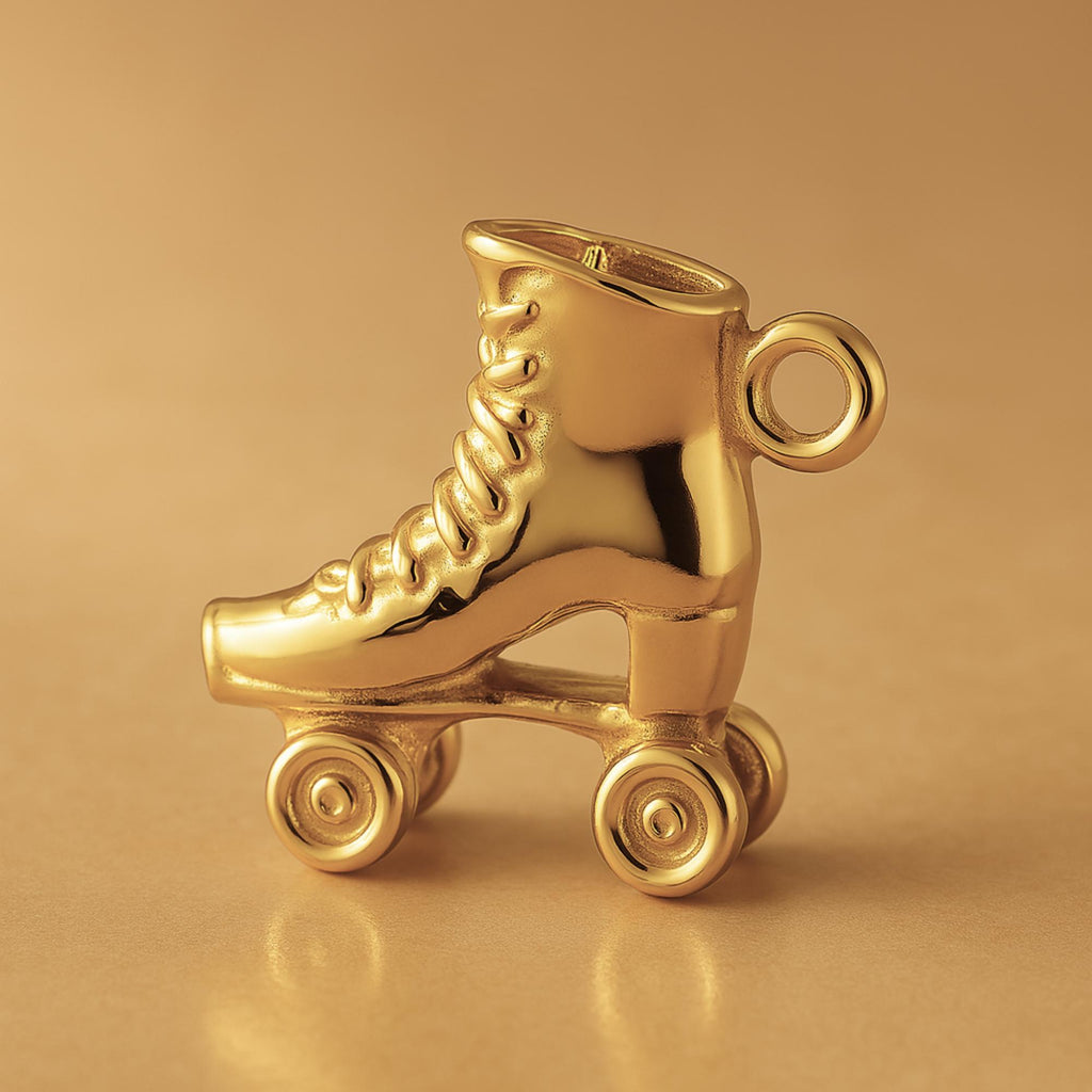18ct Yellow Gold - High-Top Roller Skate Charm