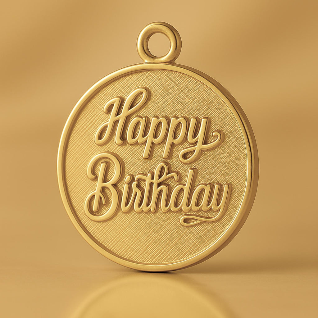 9ct Yellow Gold - Happy Birthday Amulet Charm