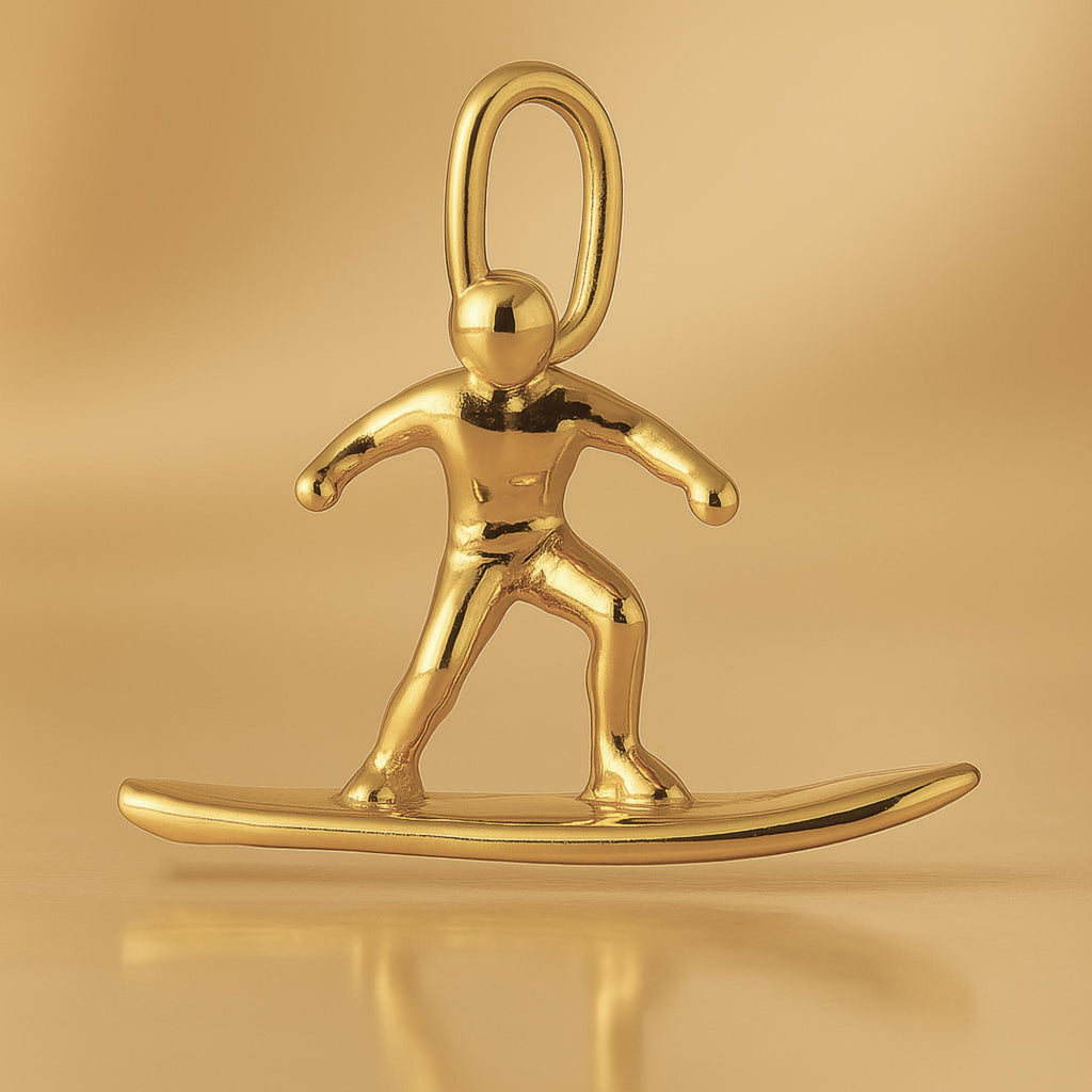 18ct Yellow Gold - Resort Snowboarder Charm