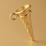 18ct Yellow Gold - Classic Ice Cream Cone Charm