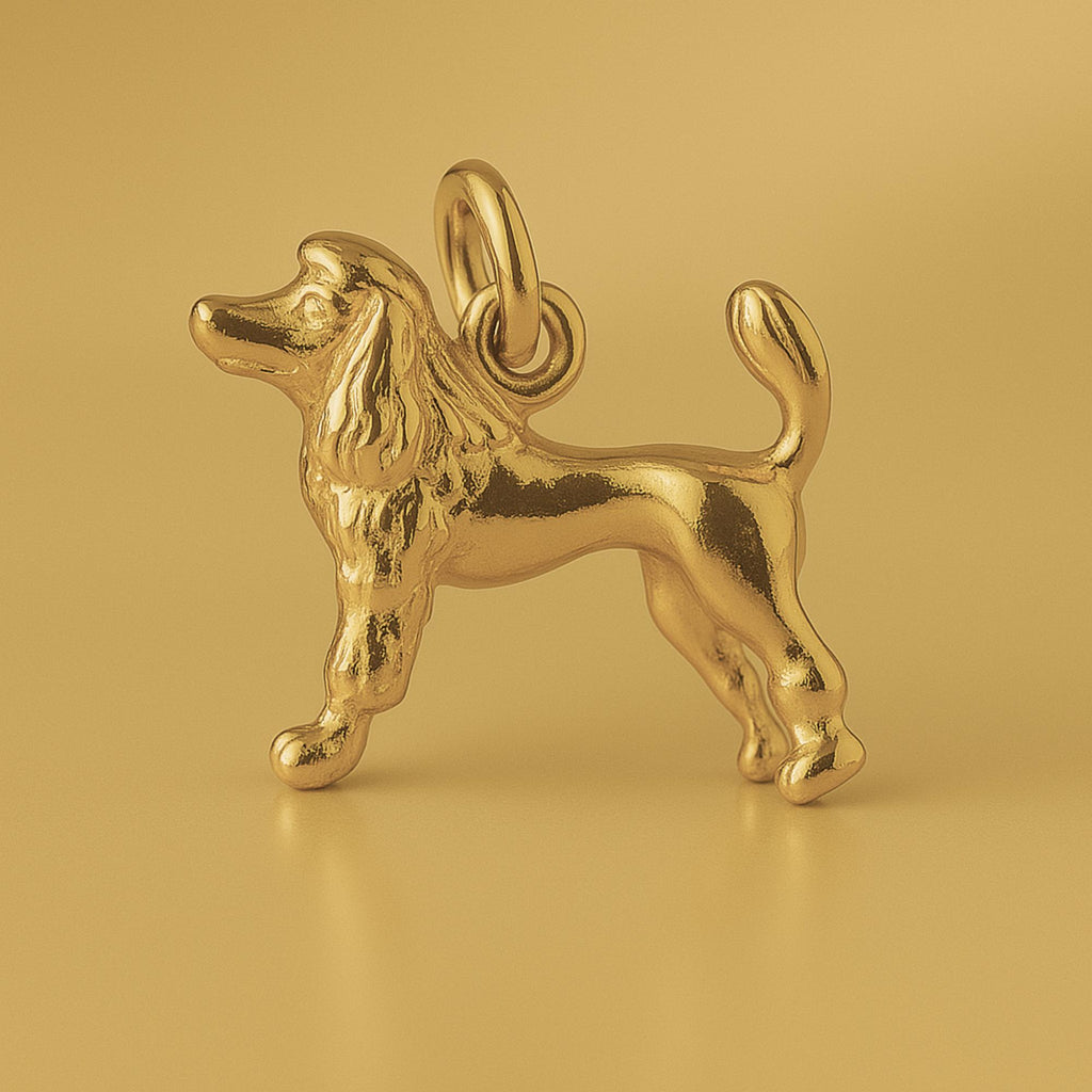 18ct Yellow Gold - Groomed Poodle Dog Charm