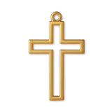 18ct Yellow Gold - Open Frame Crucifix Charm