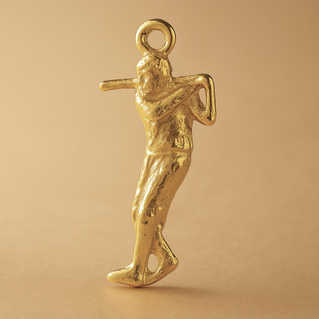 18ct Yellow Gold - Baseball Batter Charm