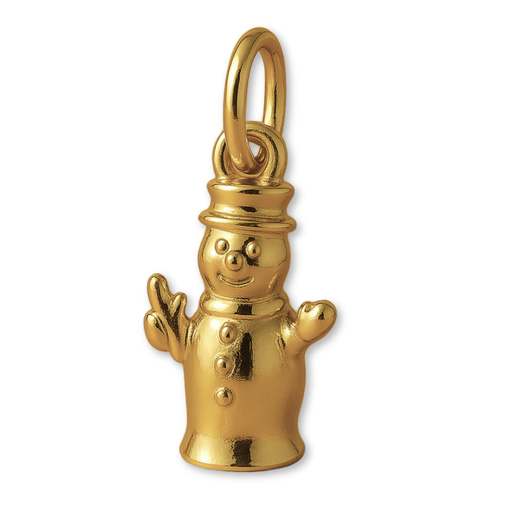 18ct Yellow Gold - Classic Snowman Charm