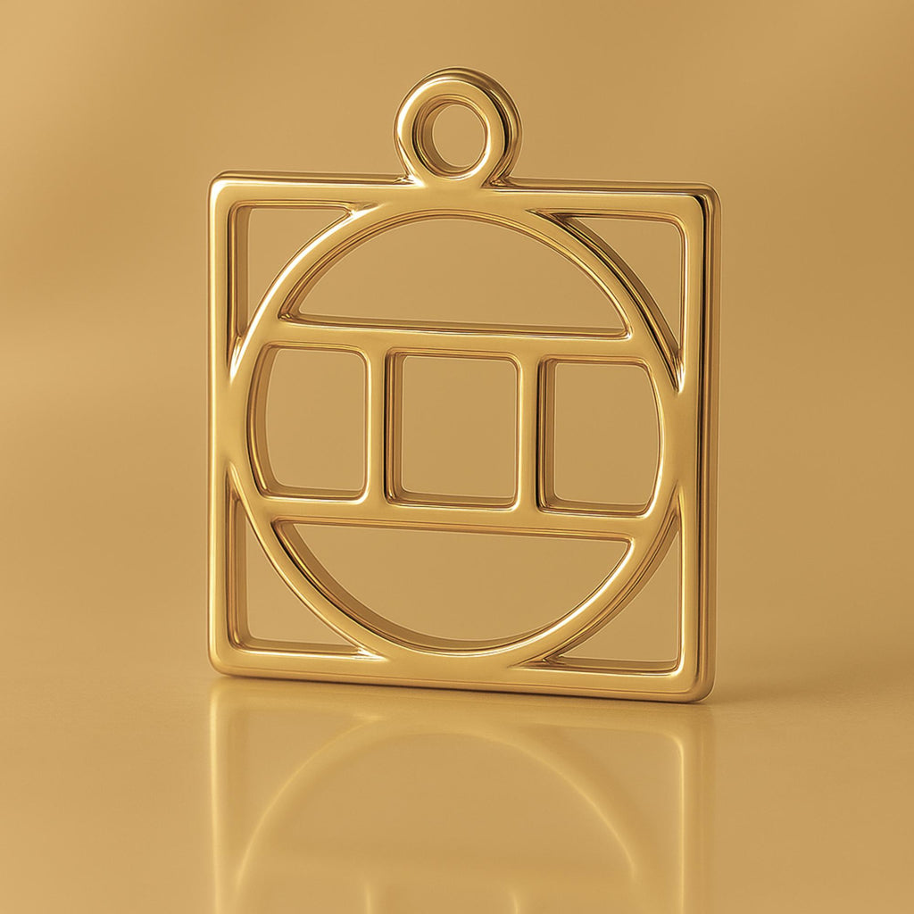 9ct Yellow Gold - Gemini Zodiac Square Charm