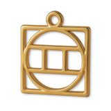 9ct Yellow Gold - Gemini Zodiac Square Charm