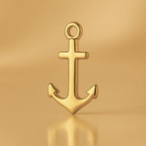 18ct Yellow Gold - Classic Nautical Anchor Charm
