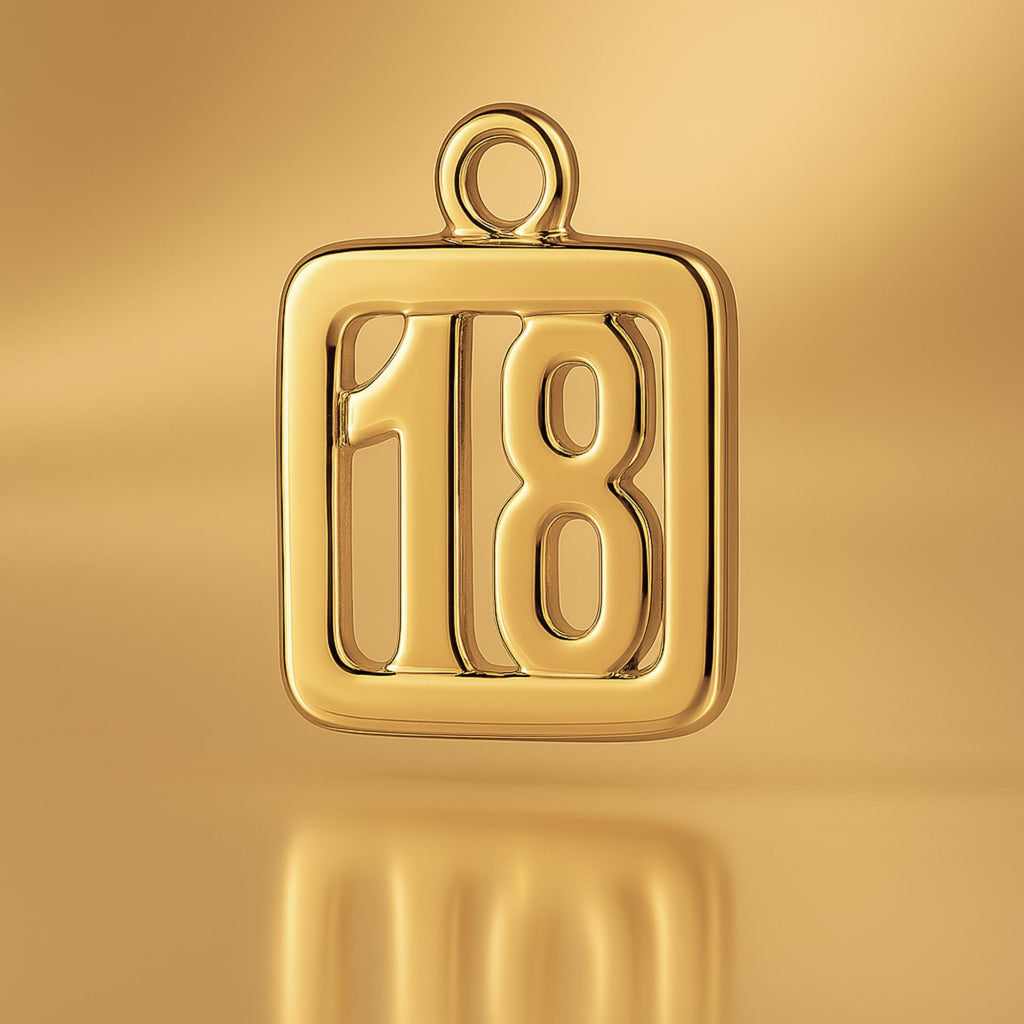 18ct Yellow Gold - 18 Pendant Charm