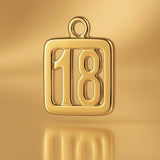 18ct Yellow Gold - 18 Pendant Charm