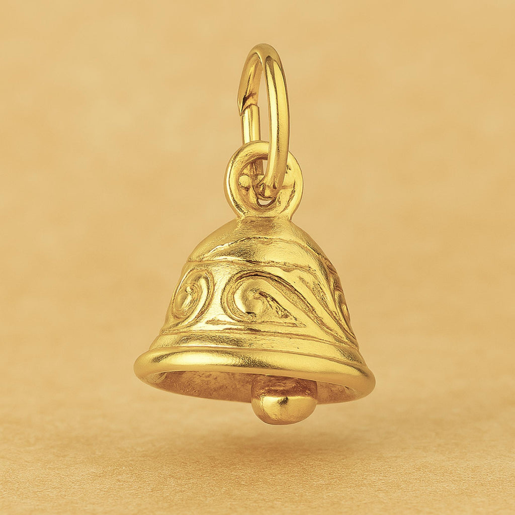 18ct Yellow Gold - Ornate Mini Bell Charm