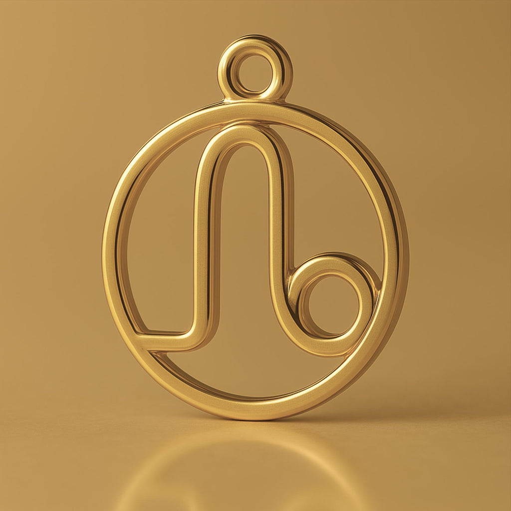 18ct Yellow Gold - Leo Zodiac Round Charm