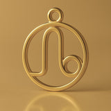 18ct Yellow Gold - Leo Zodiac Round Charm