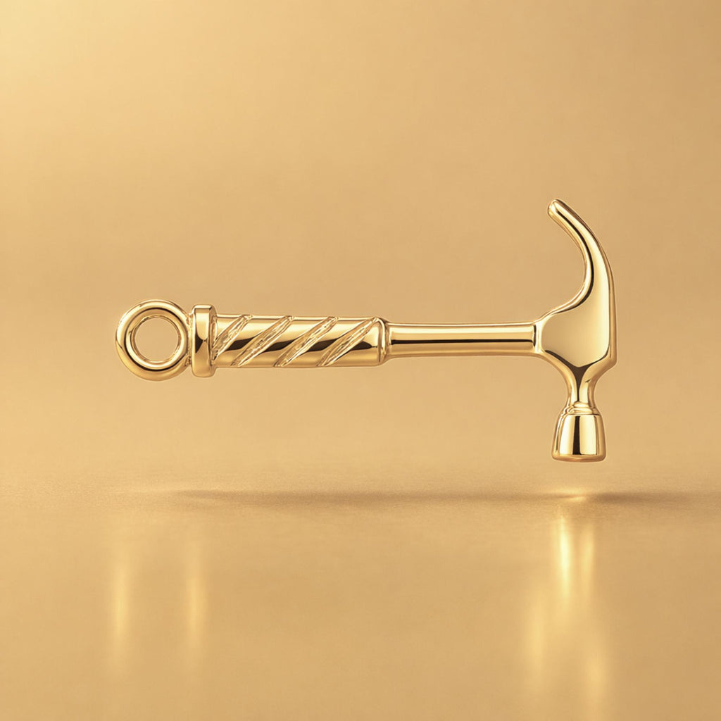 9ct Yellow Gold - Builders Hammer Charm