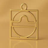 18ct Yellow Gold - Libra Zodiac Square Charm
