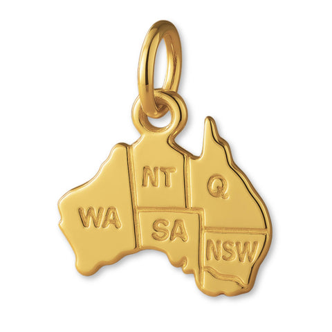 9ct Yellow Gold - Australia States Charm
