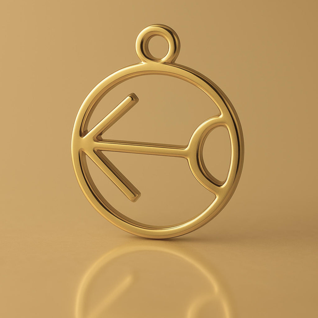 9ct Yellow Gold - Sagittarius Zodiac Round Charm