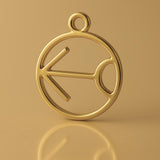 9ct Yellow Gold - Sagittarius Zodiac Round Charm