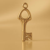 18ct Yellow Gold - Openwork 21 House Key Charm