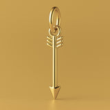 9ct Yellow Gold - Feathered Arrow Charm