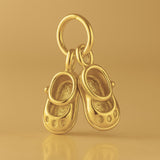 18ct Yellow Gold - Tiny Baby Shoes Charm