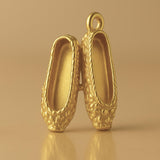 18ct Yellow Gold - Ornate Ballet Flats Charm