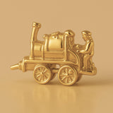 18ct Yellow Gold - Locomotive Train Driver Charm