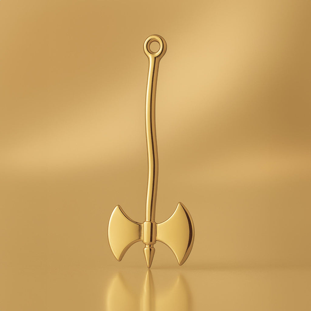 18ct Yellow Gold - Viking Battle Axe Charm