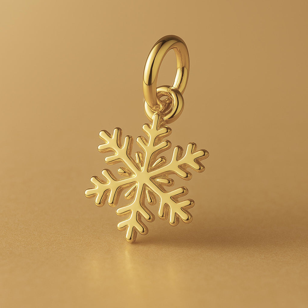 9ct Yellow Gold - Delicate Snowflake Charm