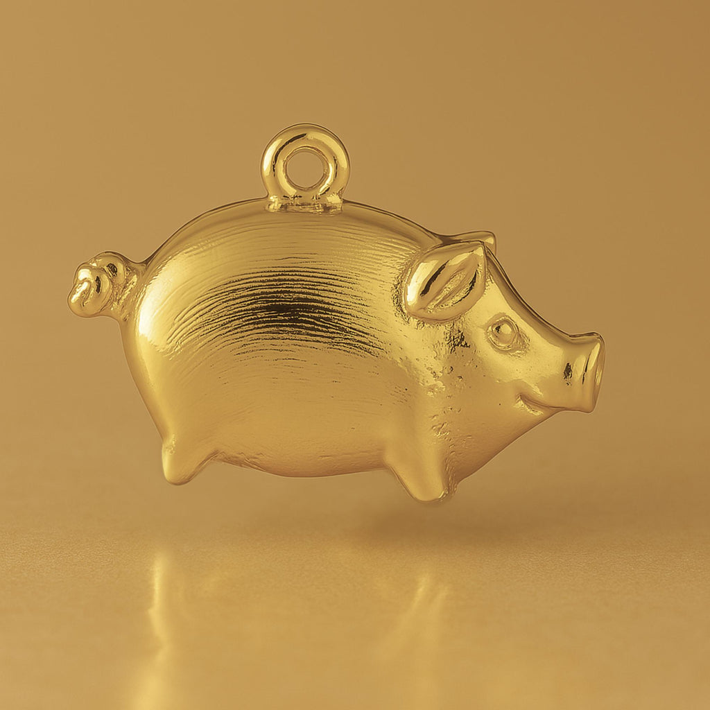 9ct Yellow Gold - Baby Piglet Charm
