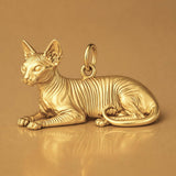 9ct Yellow Gold - Sphynx Cat Charm
