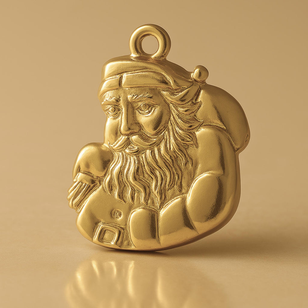 9ct Yellow Gold - Santa Claus Portrait Charm