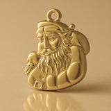 9ct Yellow Gold - Santa Claus Portrait Charm