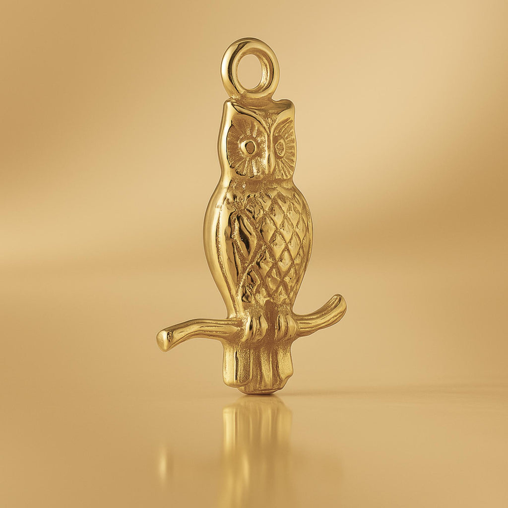 9ct Yellow Gold - Barn Owl Charm