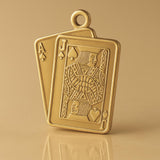 18ct Yellow Gold - Blackjack Playing Cards Charm