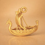 18ct Yellow Gold - Viking Longship Charm