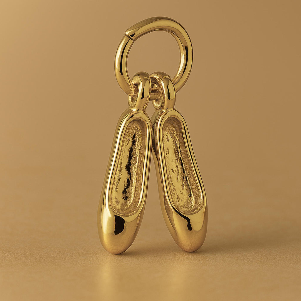 18ct Yellow Gold - Traditional Ballet Slippers Charm
