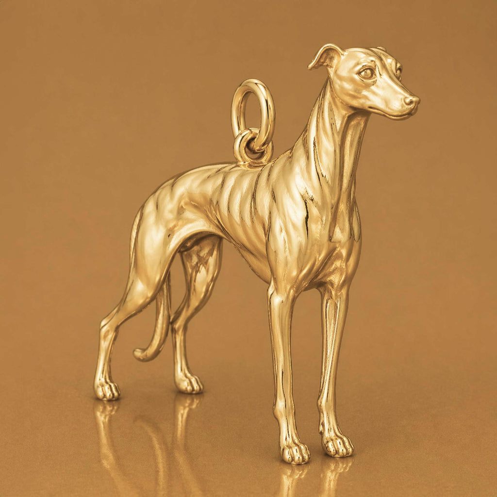 18ct Yellow Gold - Whippet Dog Charm