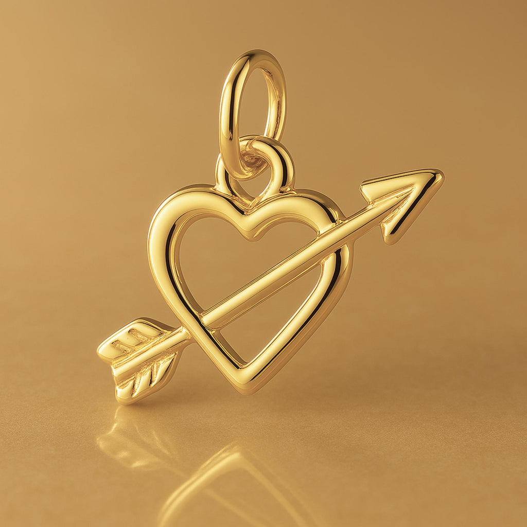 9ct Yellow Gold - Love Struck Heart Charm