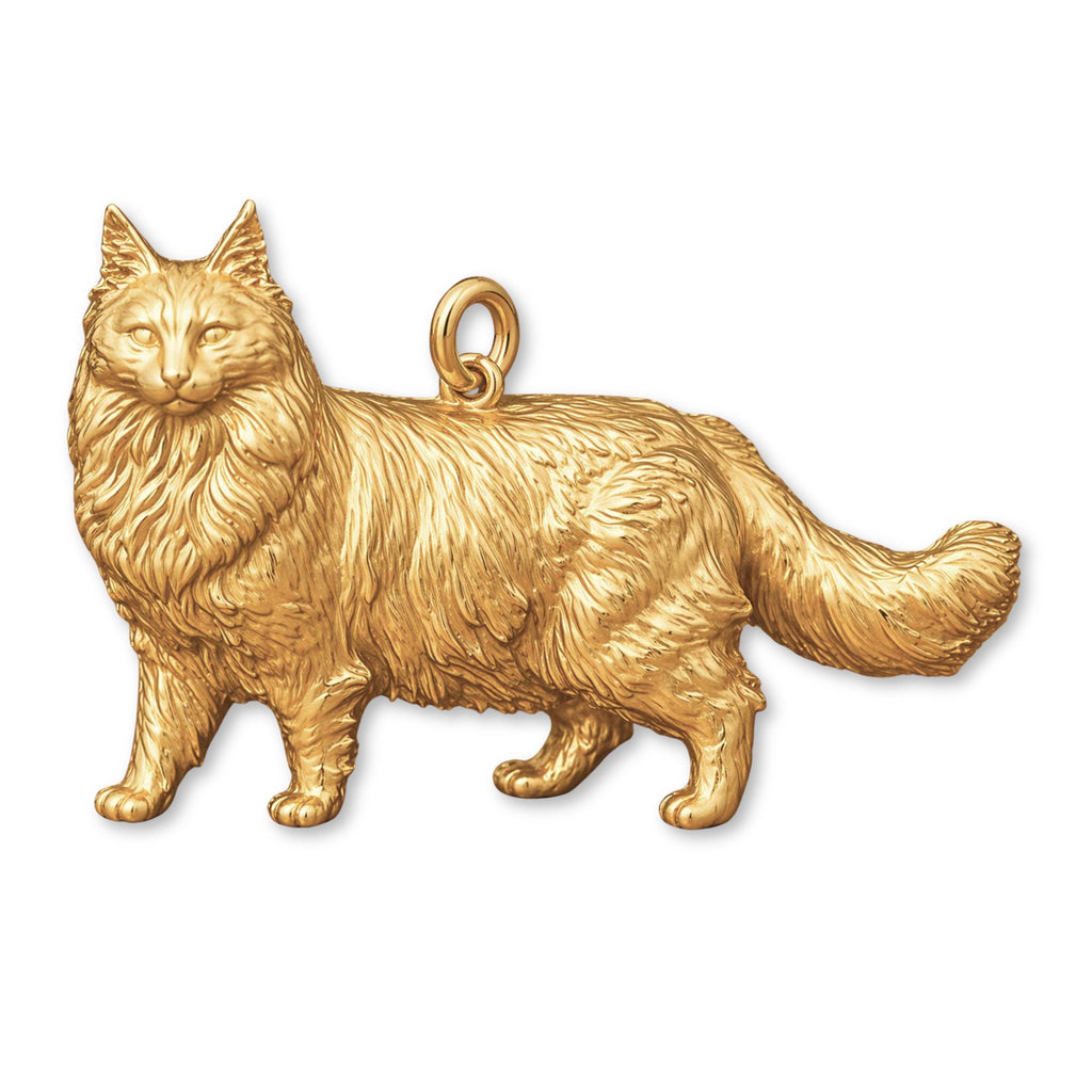 9ct Yellow Gold - Norwegian Forest Cat Charm