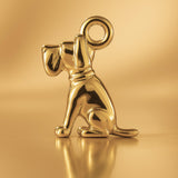 9ct Yellow Gold - Sitting Hound Dog Charm
