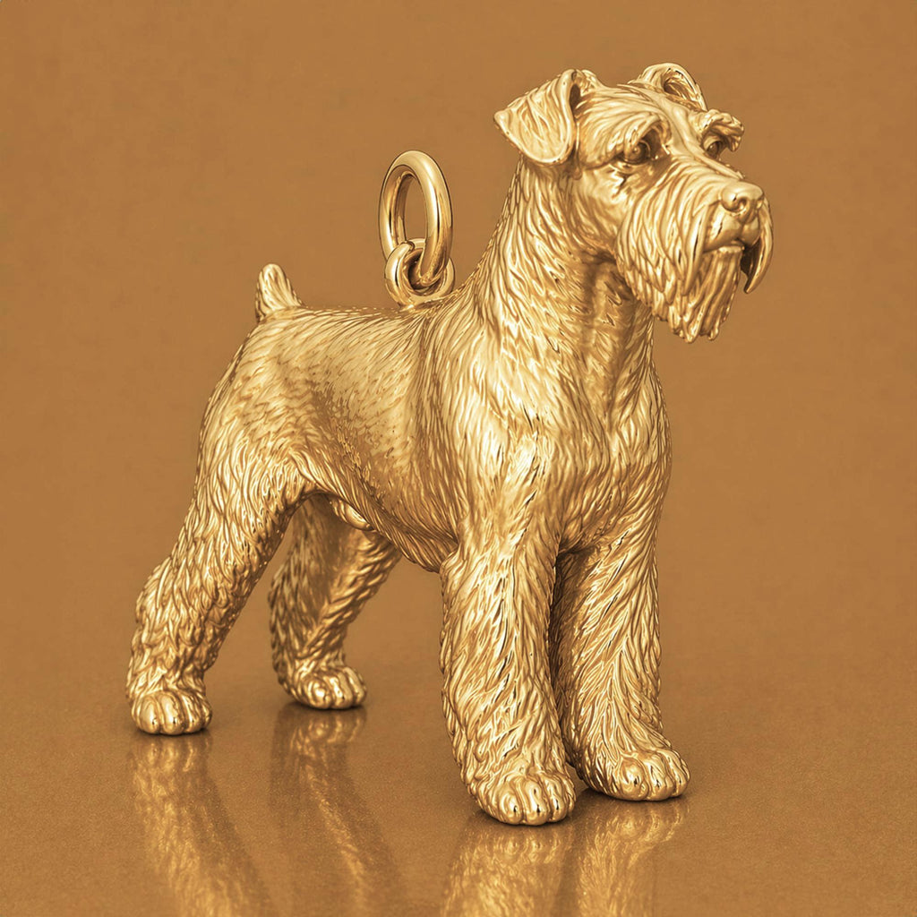 9ct Yellow Gold - Miniature Schnauzer Dog Charm