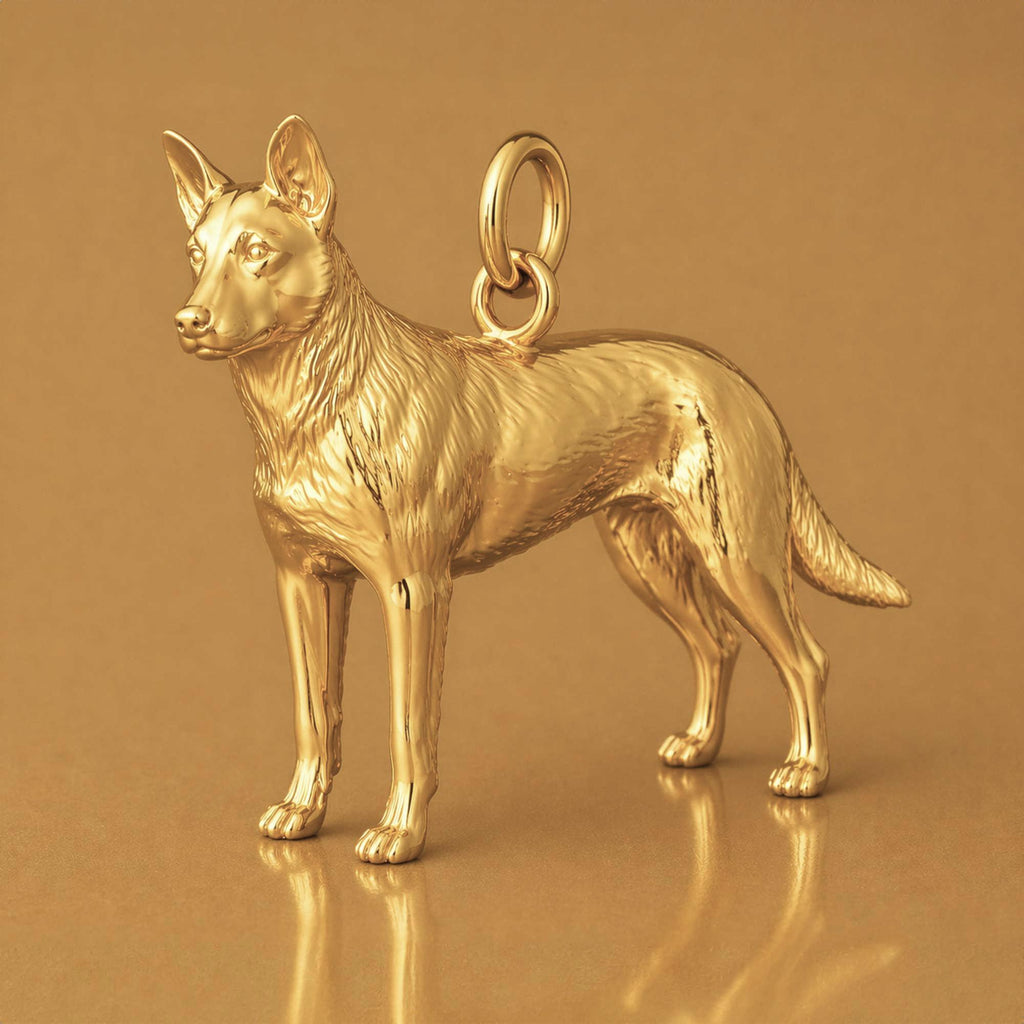 18ct Yellow Gold - Australian Cattle Dog Charm
