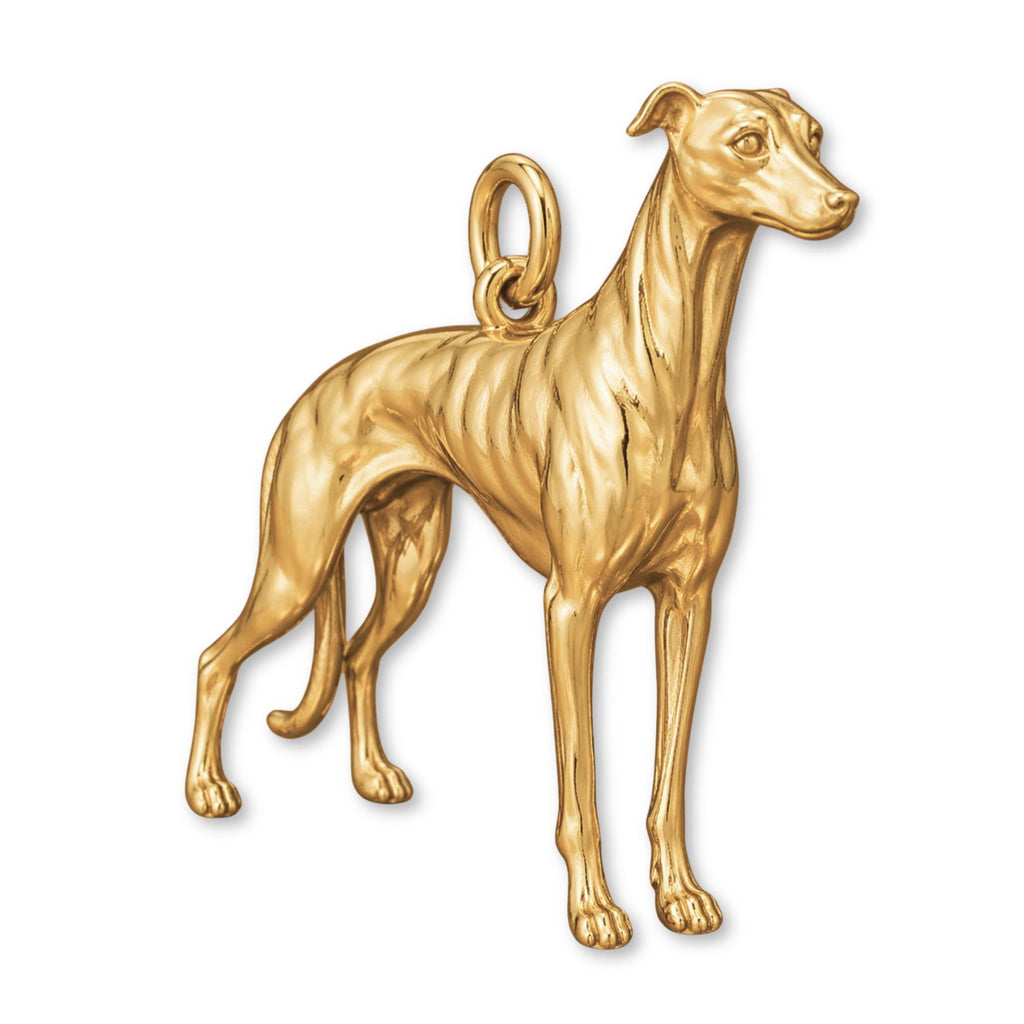9ct Yellow Gold - Whippet Dog Charm